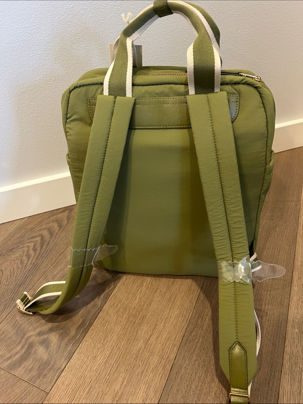 NWT Universal Thread Olive Nylon Top-Handle Backpack - Picture 5 of 6